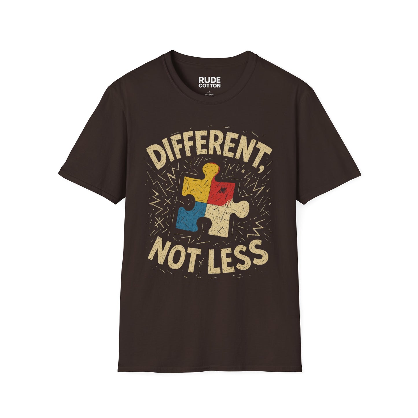 Autism Awareness T-Shirt - Different, Not Less - Unisex Softstyle Tee