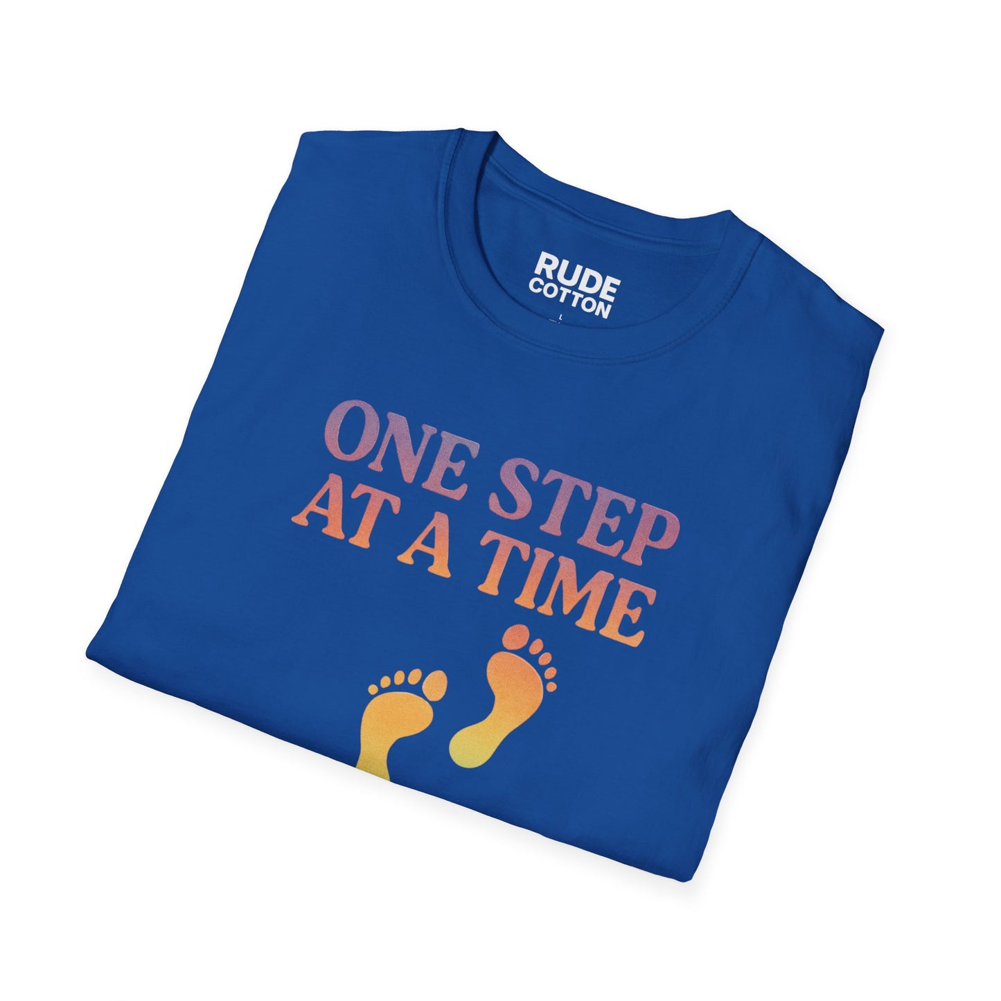 One Step at a Time Unisex Softstyle T-Shirt - Inspirational Graphic Tee