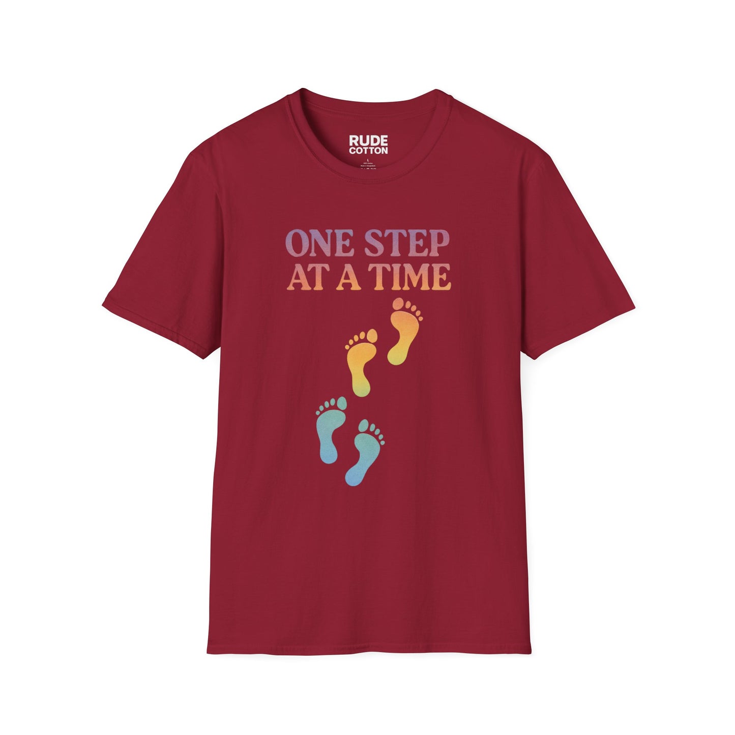 One Step at a Time Unisex Softstyle T-Shirt - Inspirational Graphic Tee