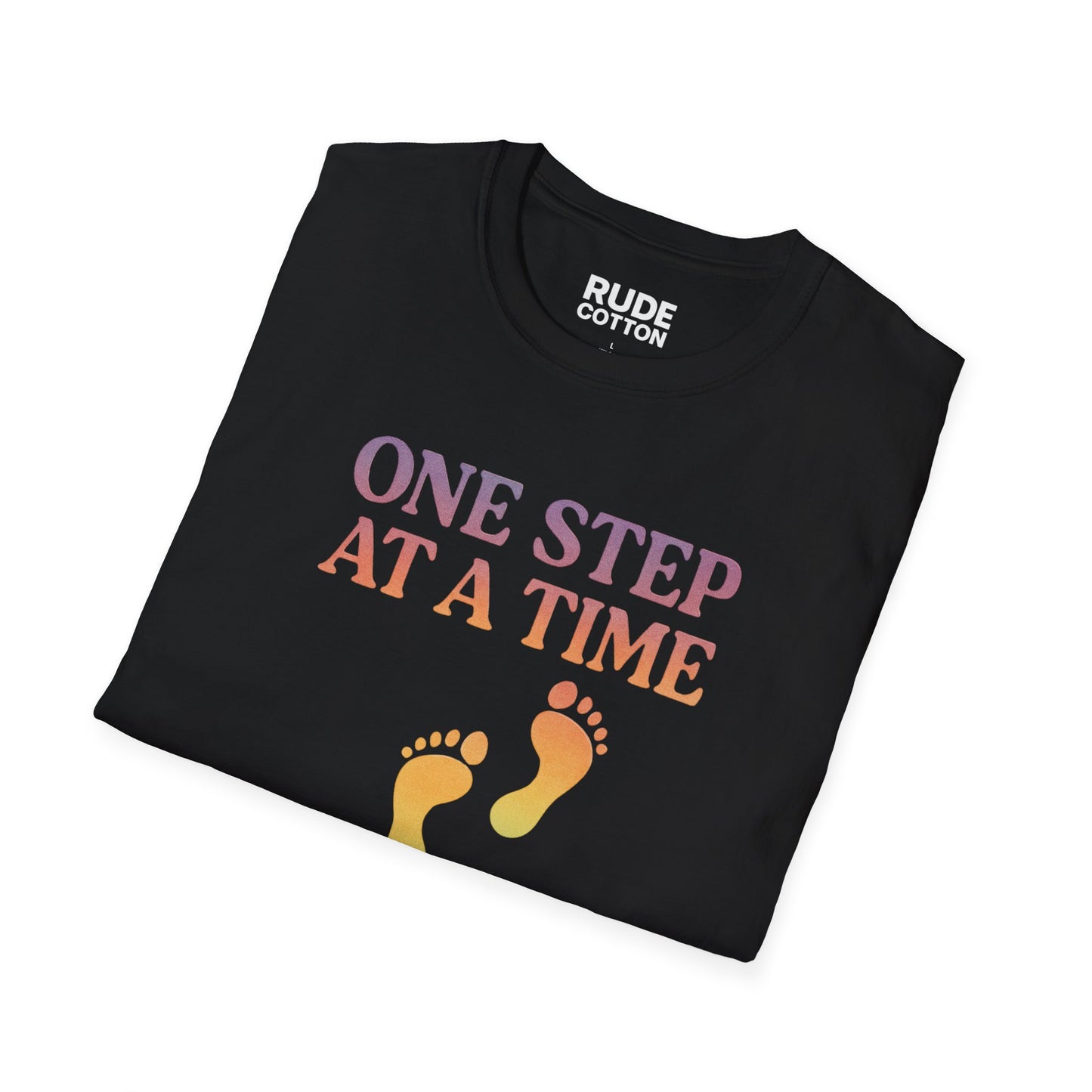 One Step at a Time Unisex Softstyle T-Shirt - Inspirational Graphic Tee