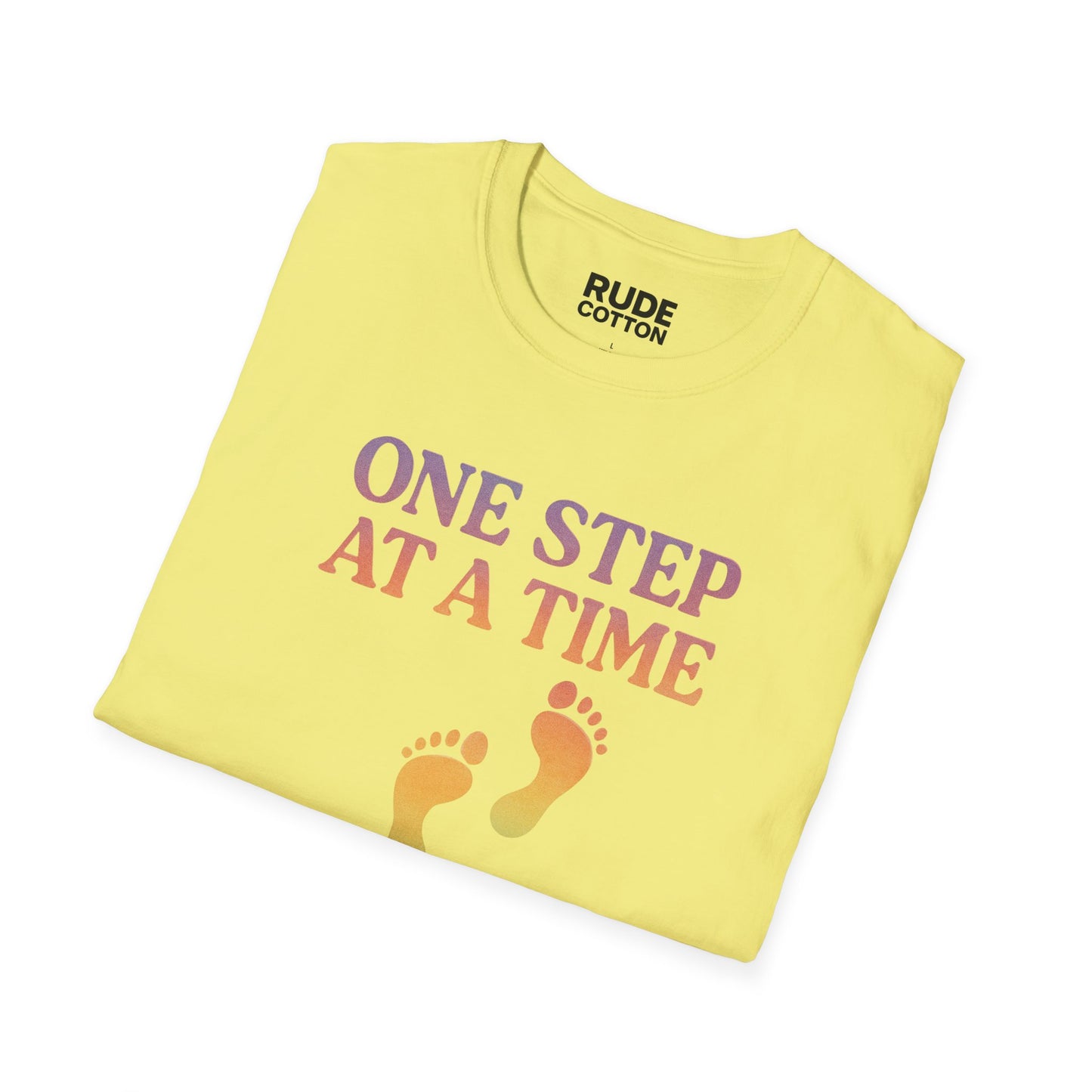 One Step at a Time Unisex Softstyle T-Shirt - Inspirational Graphic Tee
