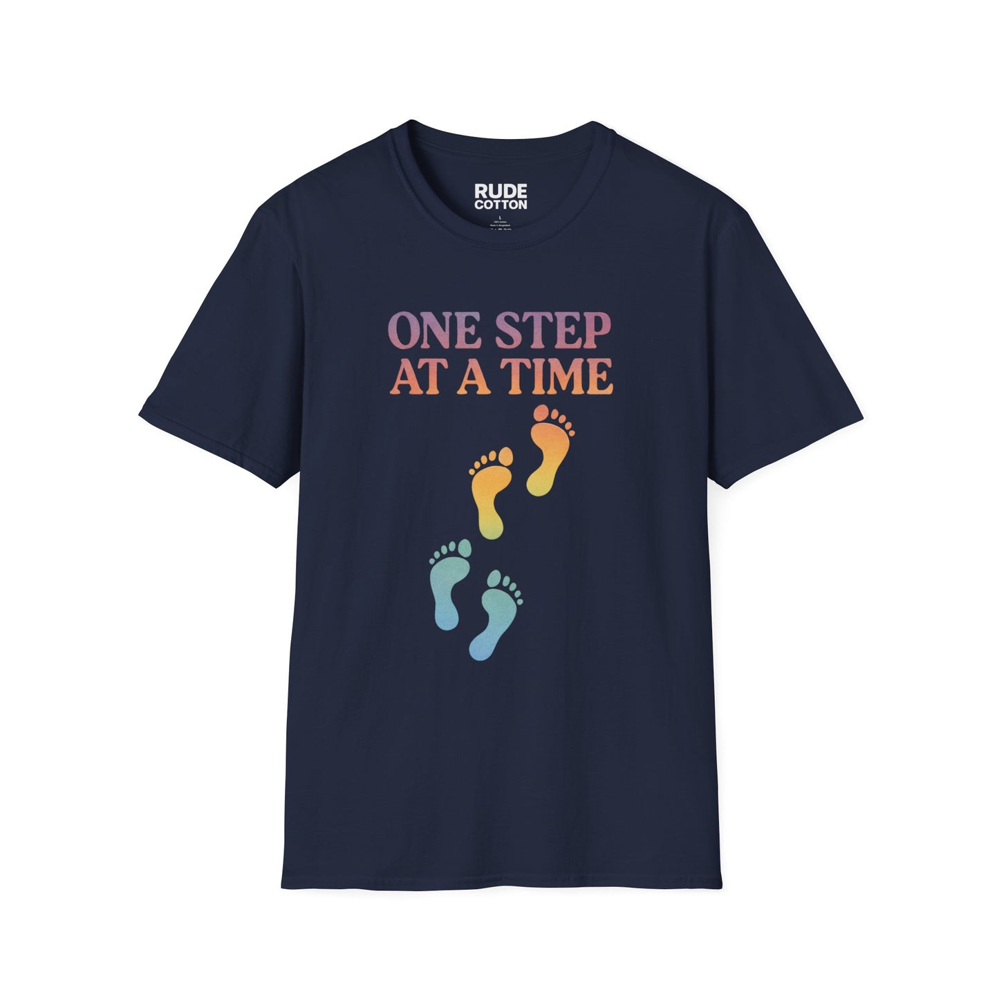 One Step at a Time Unisex Softstyle T-Shirt - Inspirational Graphic Tee