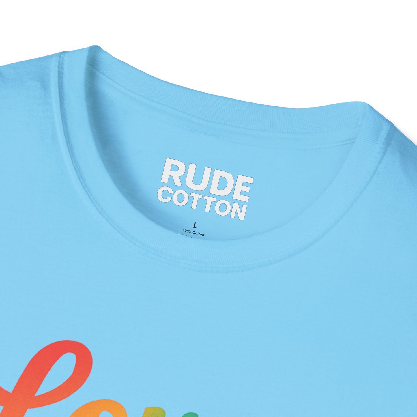 Love is a Spectrum Unisex Softstyle T-Shirt - Rainbow Heart Graphic Tee