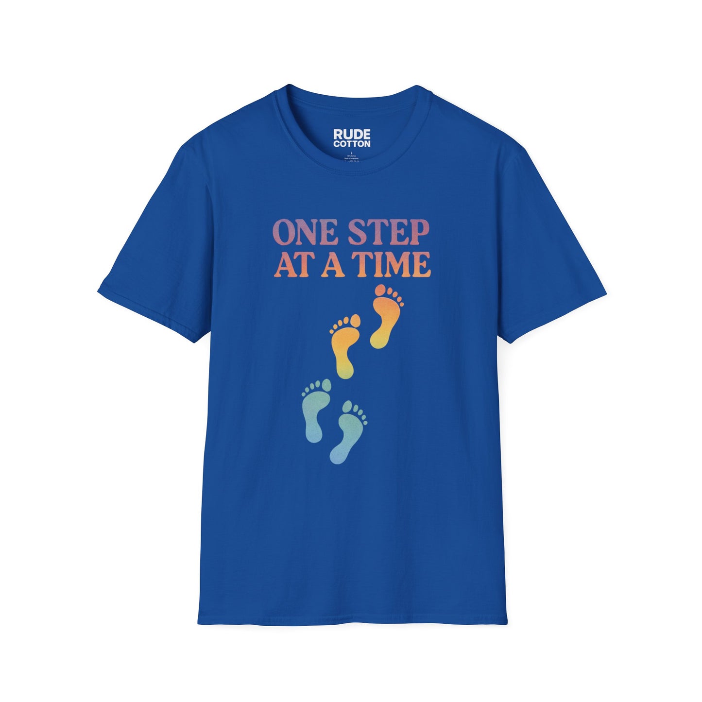 One Step at a Time Unisex Softstyle T-Shirt - Inspirational Graphic Tee