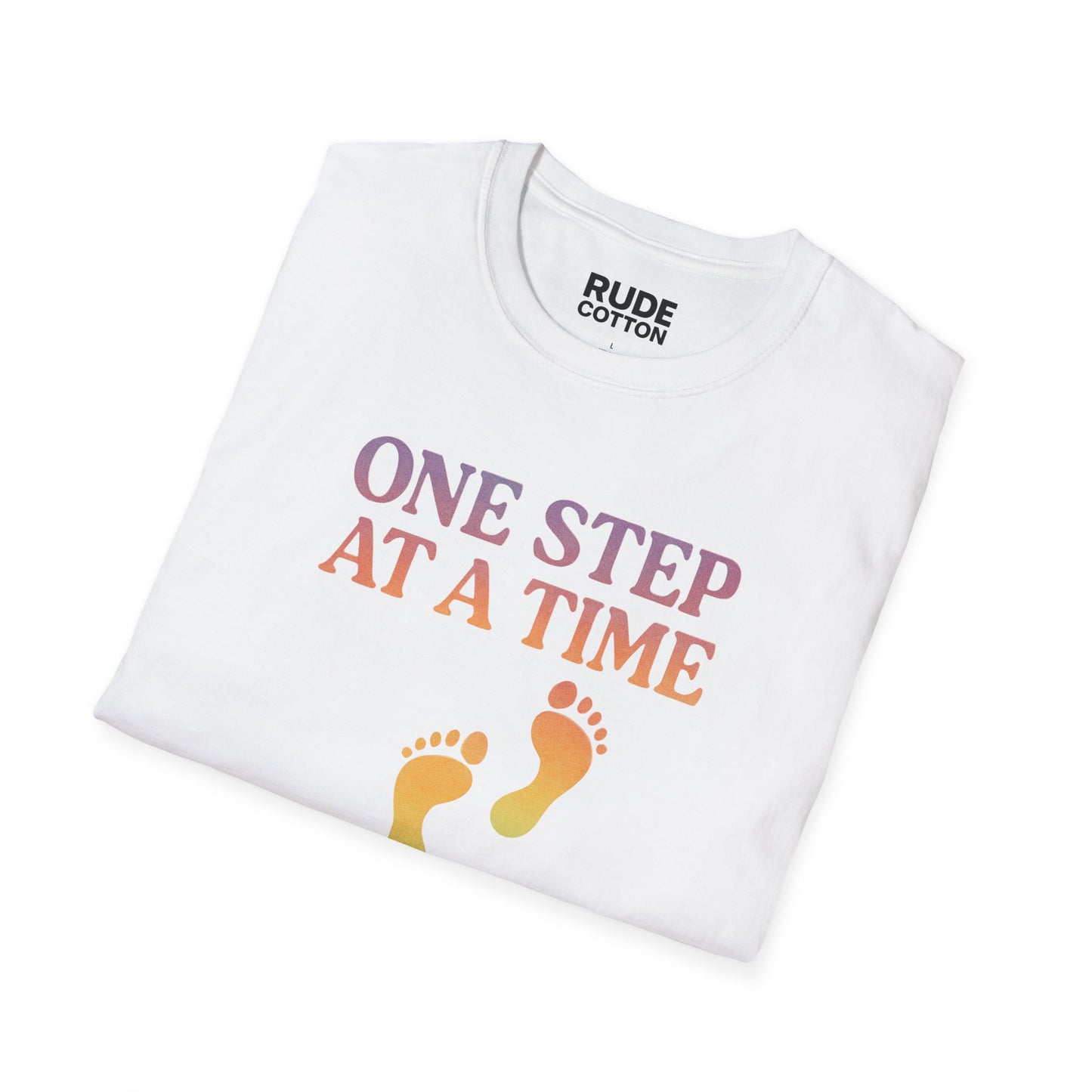 One Step at a Time Unisex Softstyle T-Shirt - Inspirational Graphic Tee