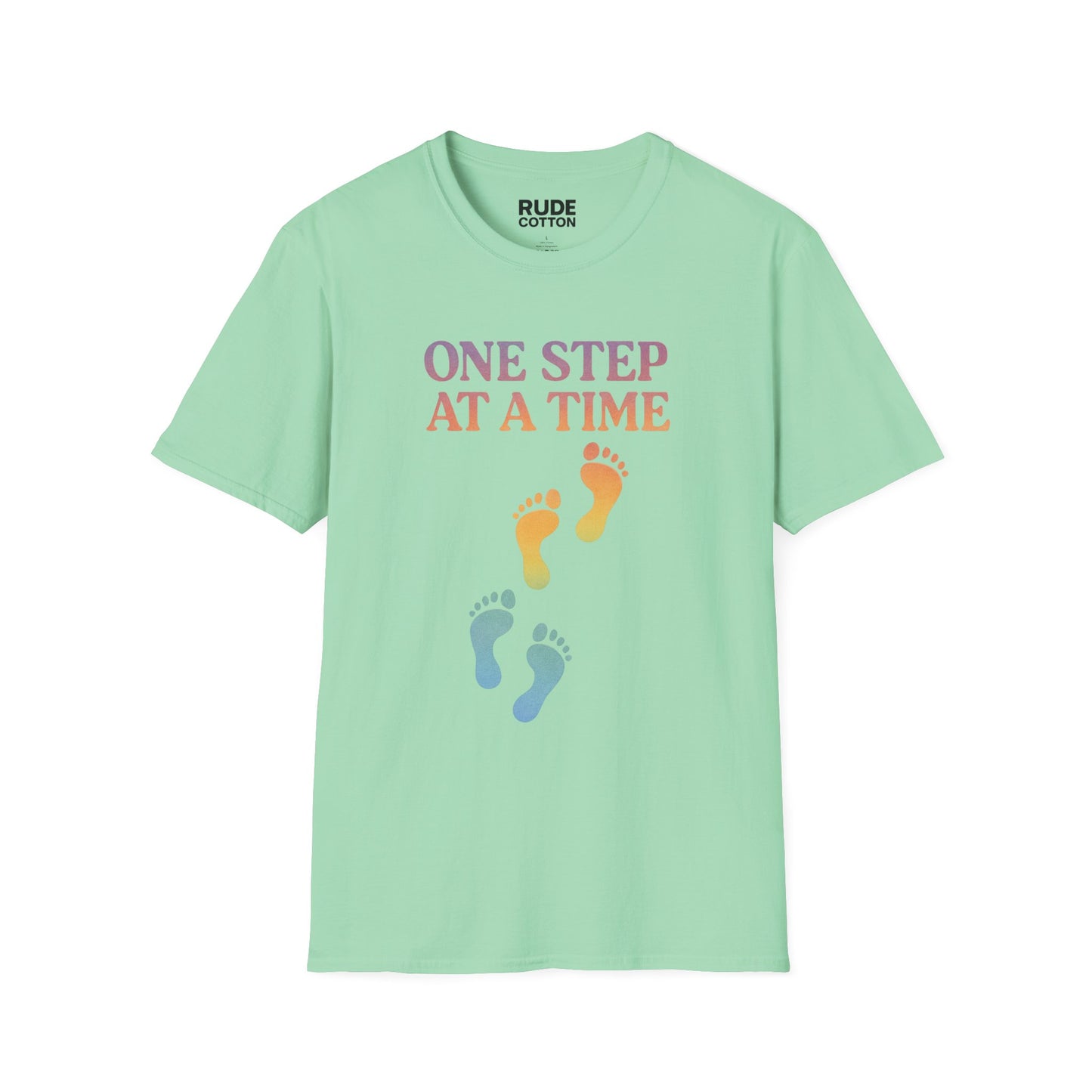 One Step at a Time Unisex Softstyle T-Shirt - Inspirational Graphic Tee