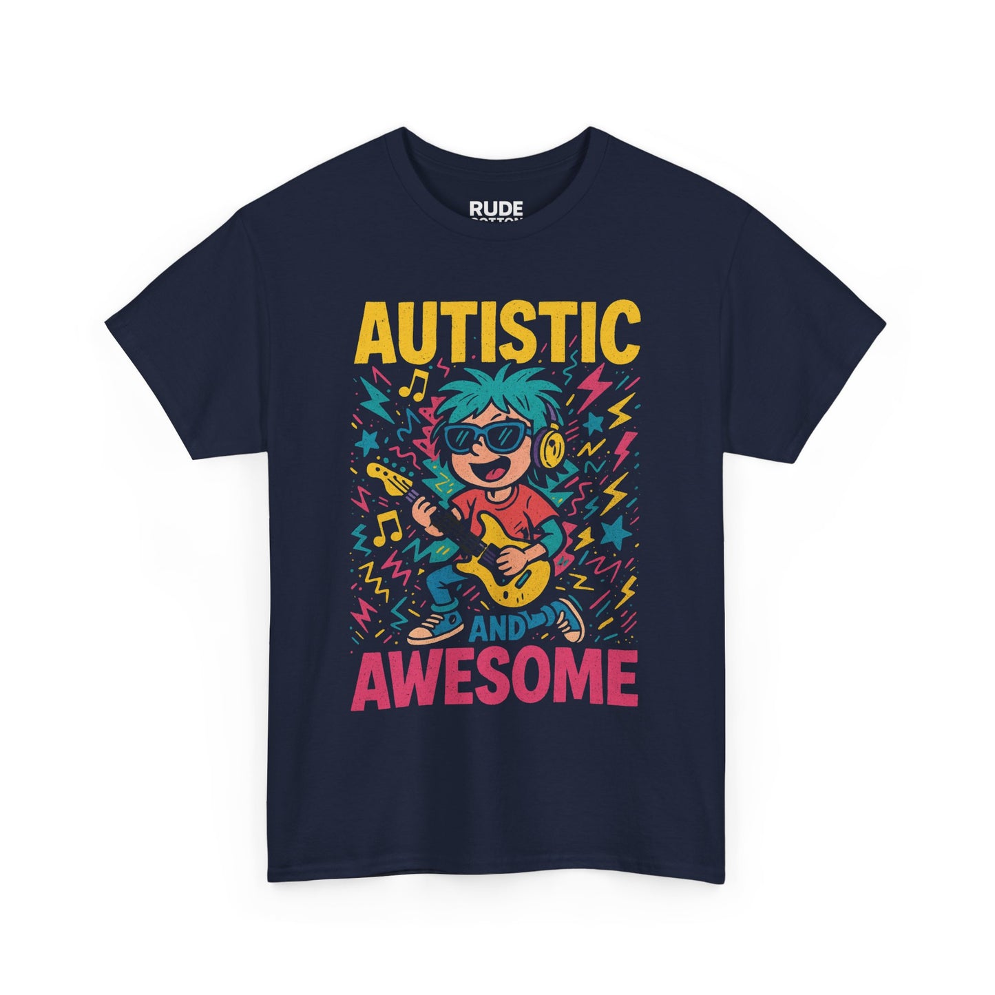 Autistic and Awesome Unisex Heavy Cotton Tee - Celebrate Neurodiversity