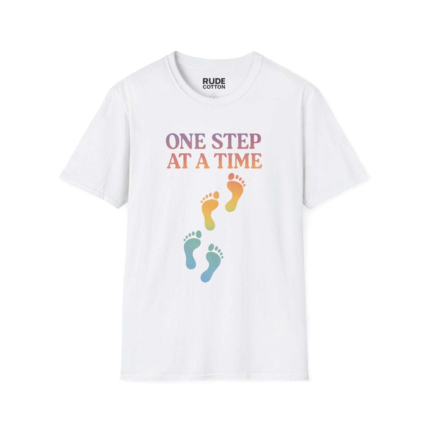 One Step at a Time Unisex Softstyle T-Shirt - Inspirational Graphic Tee