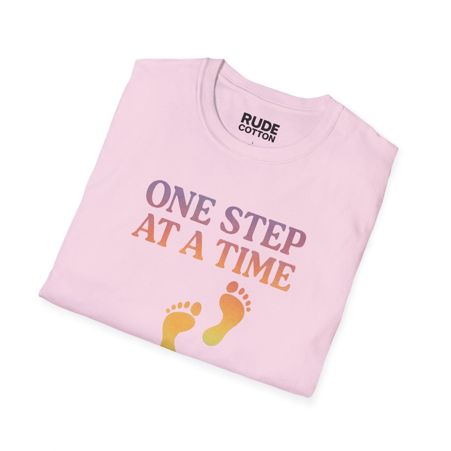 One Step at a Time Unisex Softstyle T-Shirt - Inspirational Graphic Tee