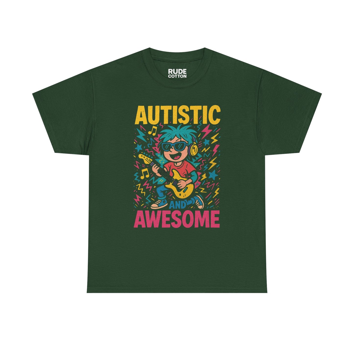 Autistic and Awesome Unisex Heavy Cotton Tee - Celebrate Neurodiversity