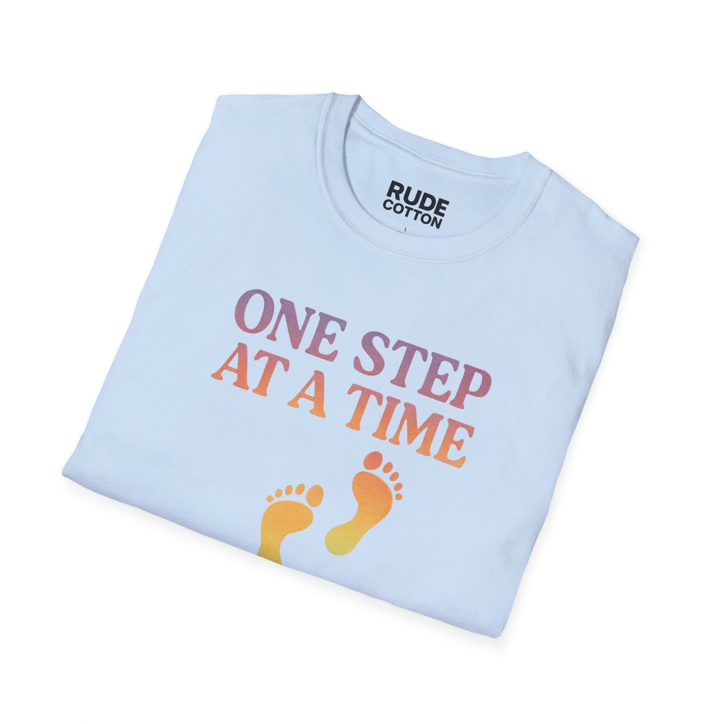 One Step at a Time Unisex Softstyle T-Shirt - Inspirational Graphic Tee