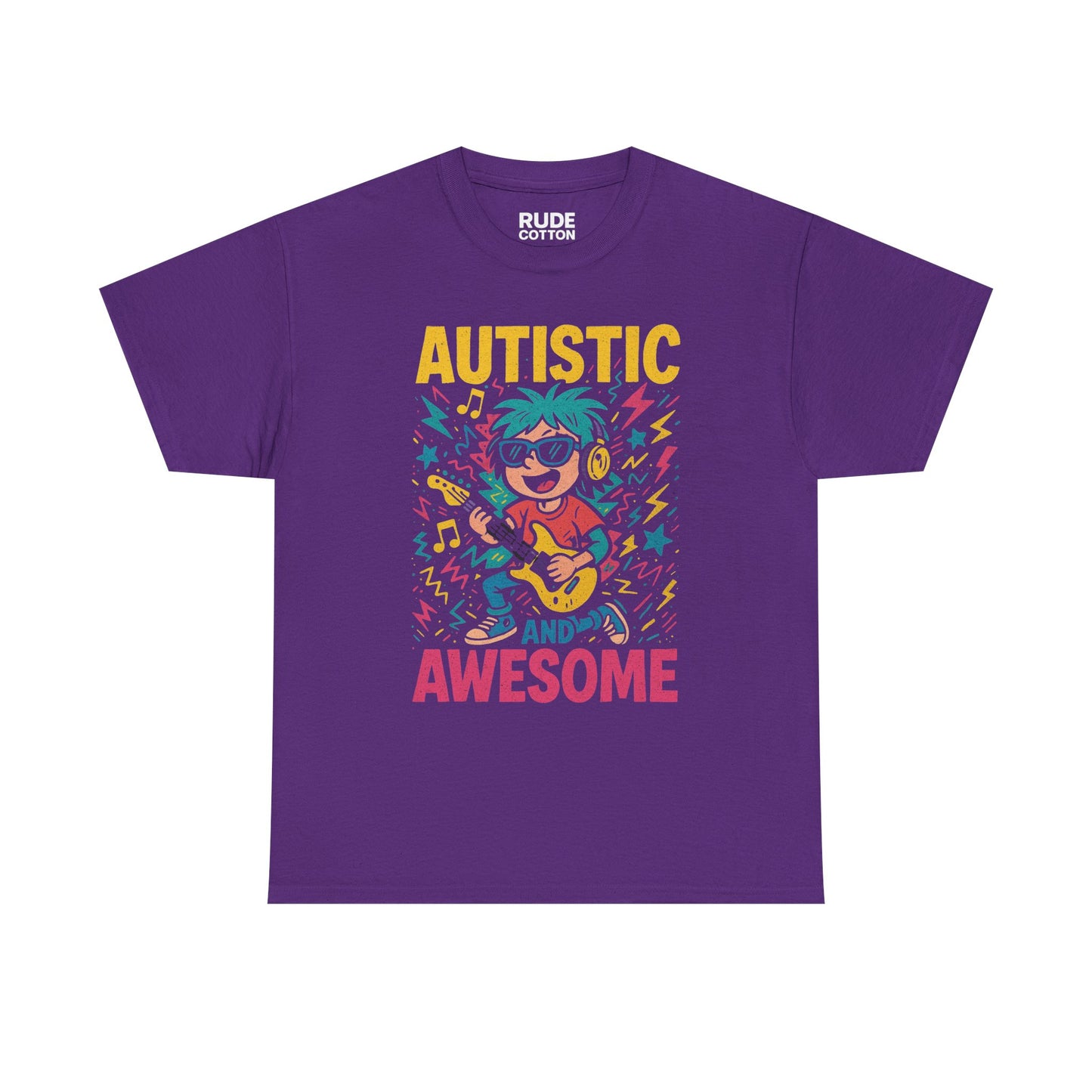 Autistic and Awesome Unisex Heavy Cotton Tee - Celebrate Neurodiversity