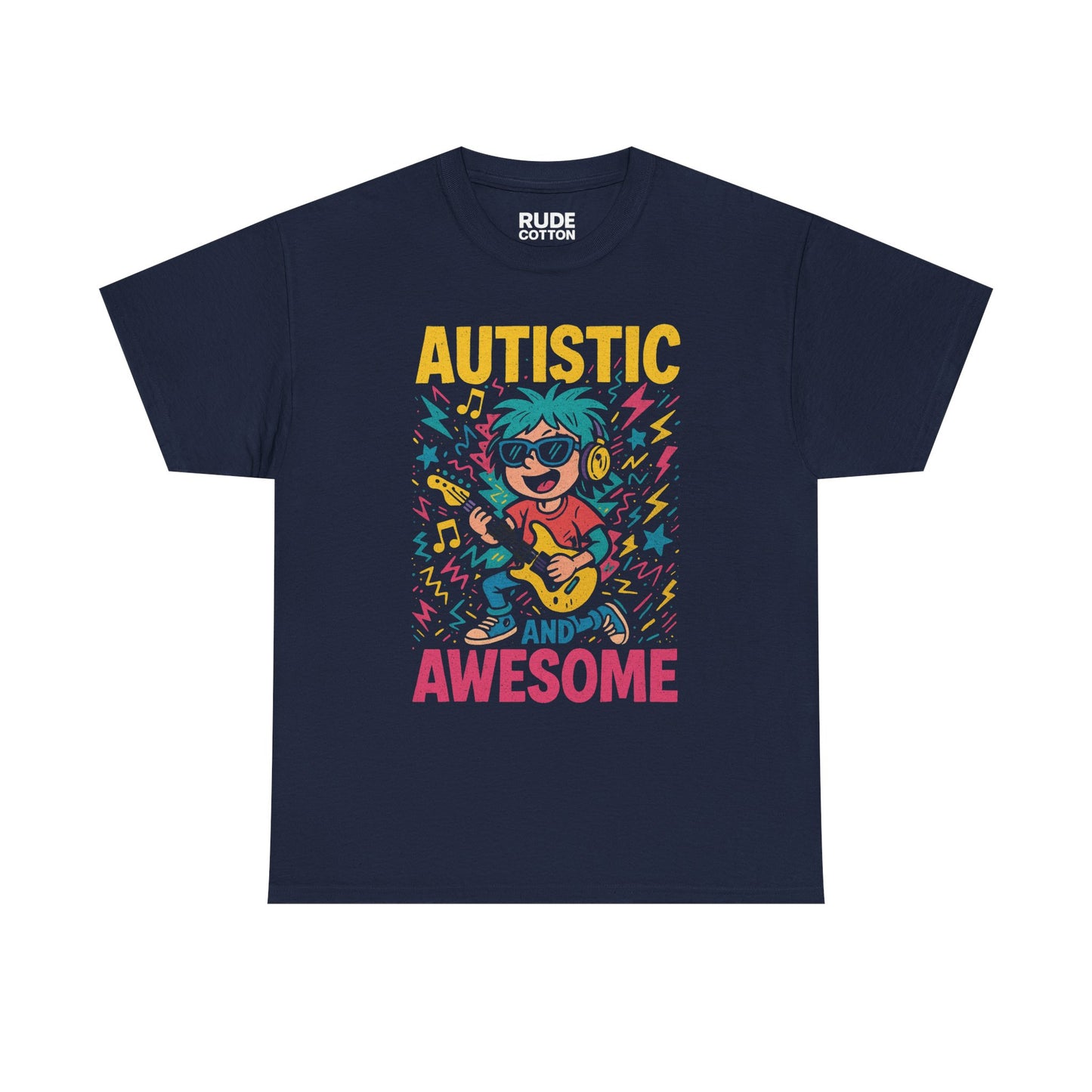 Autistic and Awesome Unisex Heavy Cotton Tee - Celebrate Neurodiversity