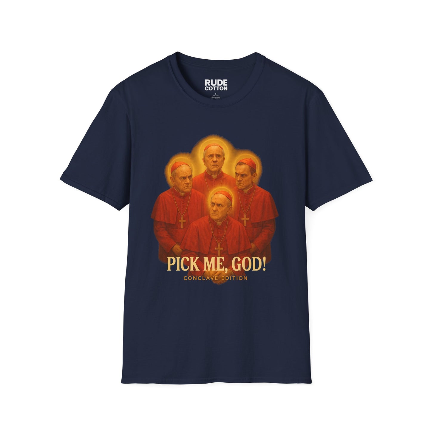 Funny Religious Unisex Softstyle T-Shirt - "Pick Me, God!"