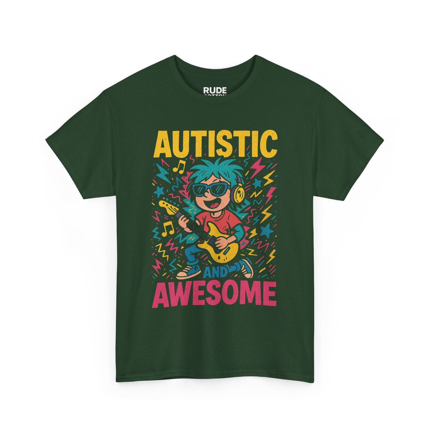 Autistic and Awesome Unisex Heavy Cotton Tee - Celebrate Neurodiversity