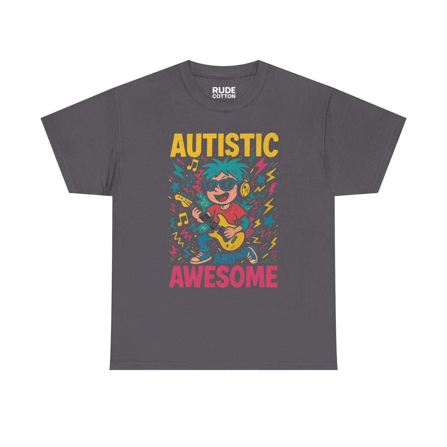 Autistic and Awesome Unisex Heavy Cotton Tee - Celebrate Neurodiversity