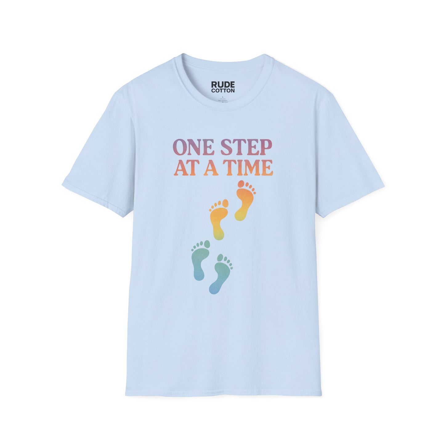 One Step at a Time Unisex Softstyle T-Shirt - Inspirational Graphic Tee