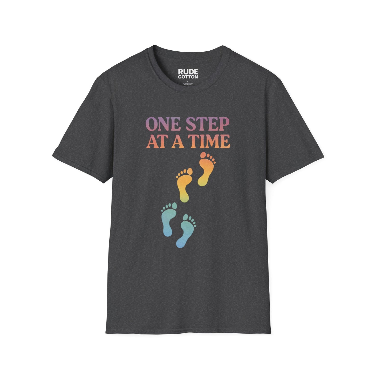 One Step at a Time Unisex Softstyle T-Shirt - Inspirational Graphic Tee