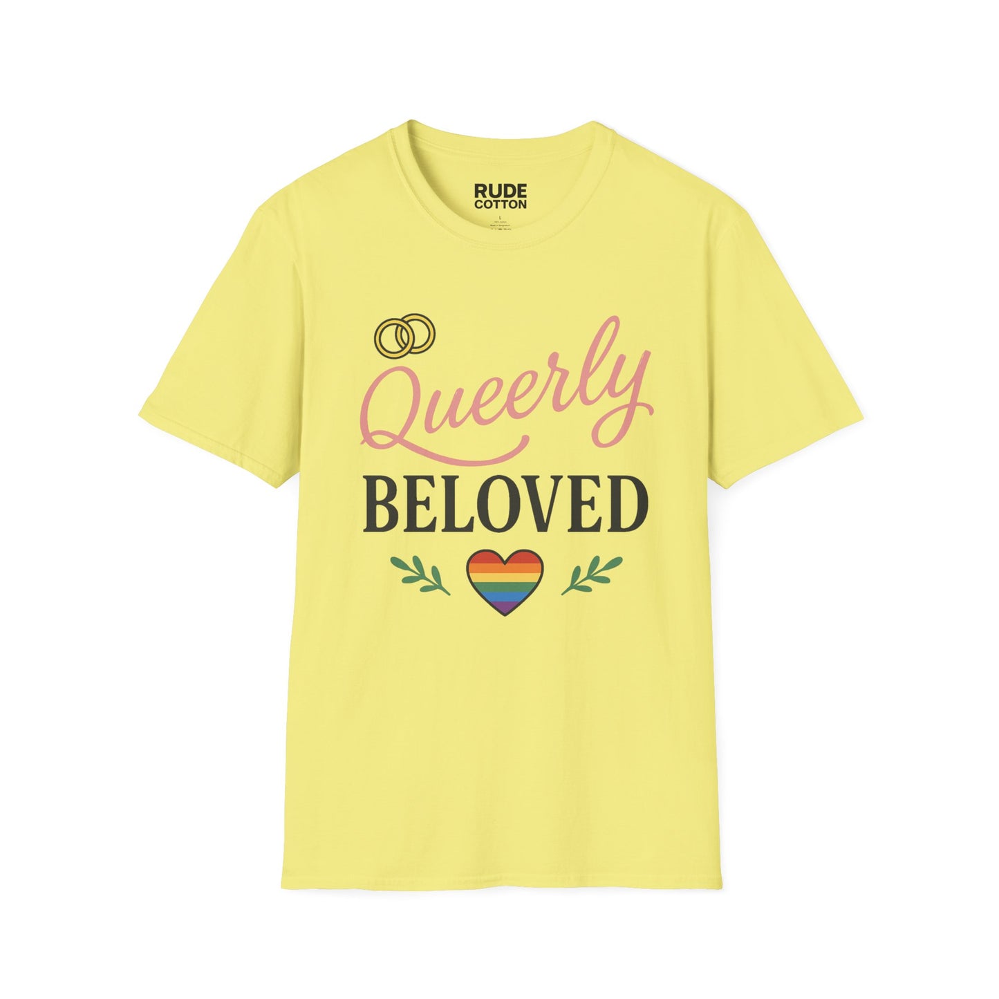 Queerly Beloved Unisex Softstyle T-Shirt - Celebrate Love & Pride