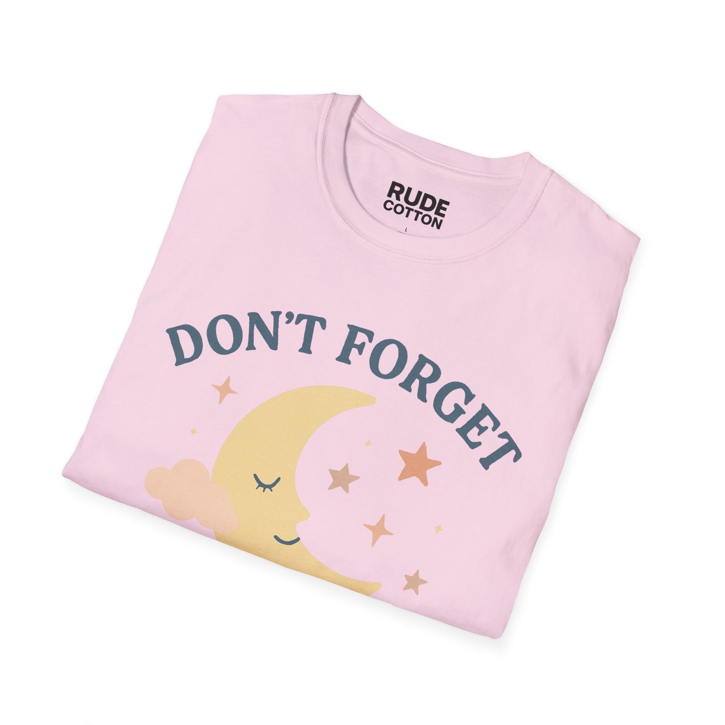 Don't Forget to Rest Unisex Softstyle T-Shirt - Relaxing Moon and Stars Design