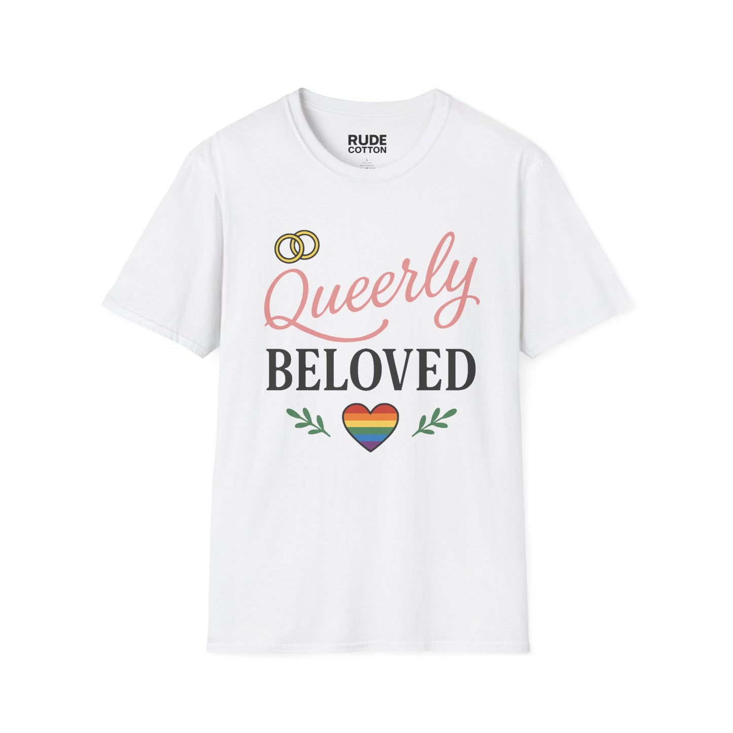 Queerly Beloved Unisex Softstyle T-Shirt - Celebrate Love & Pride