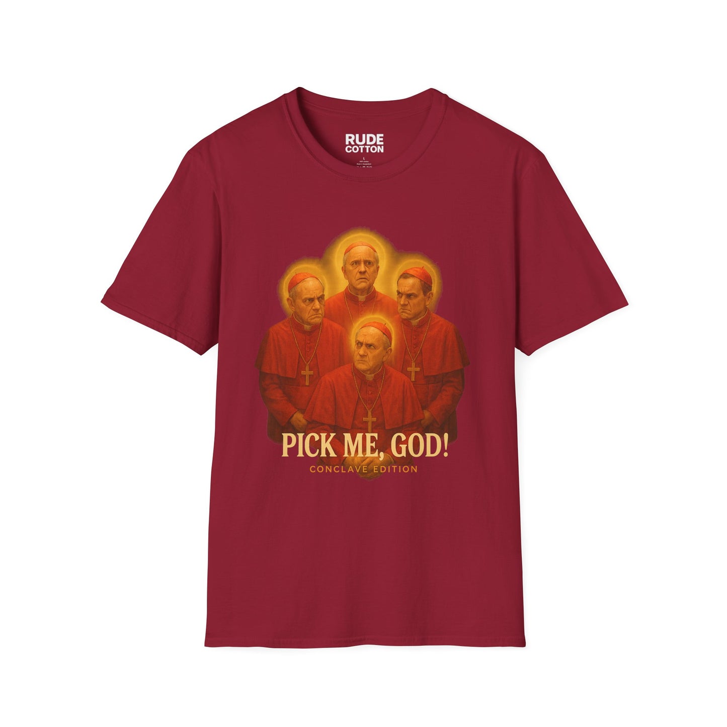 Funny Religious Unisex Softstyle T-Shirt - "Pick Me, God!"