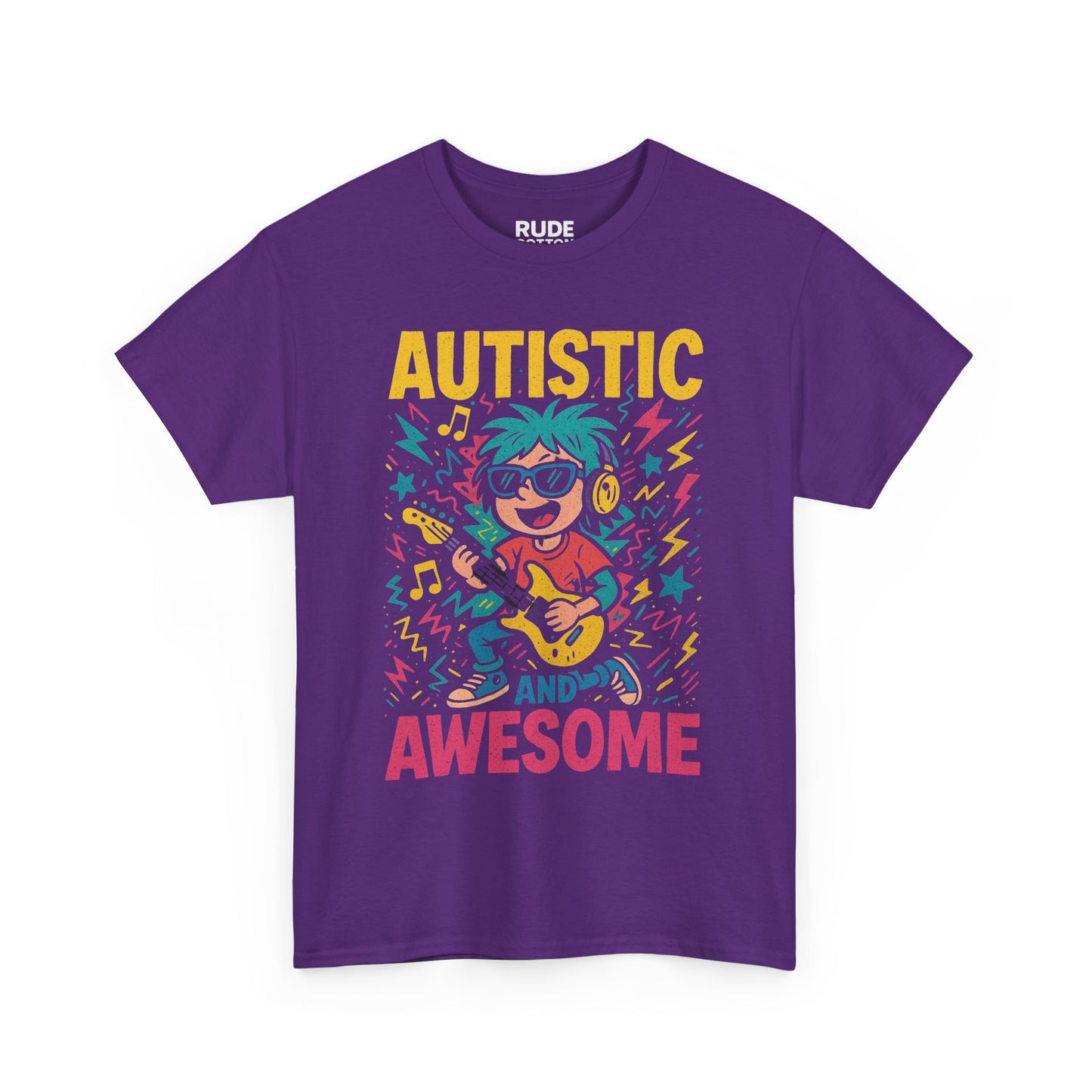 Autistic and Awesome Unisex Heavy Cotton Tee - Celebrate Neurodiversity