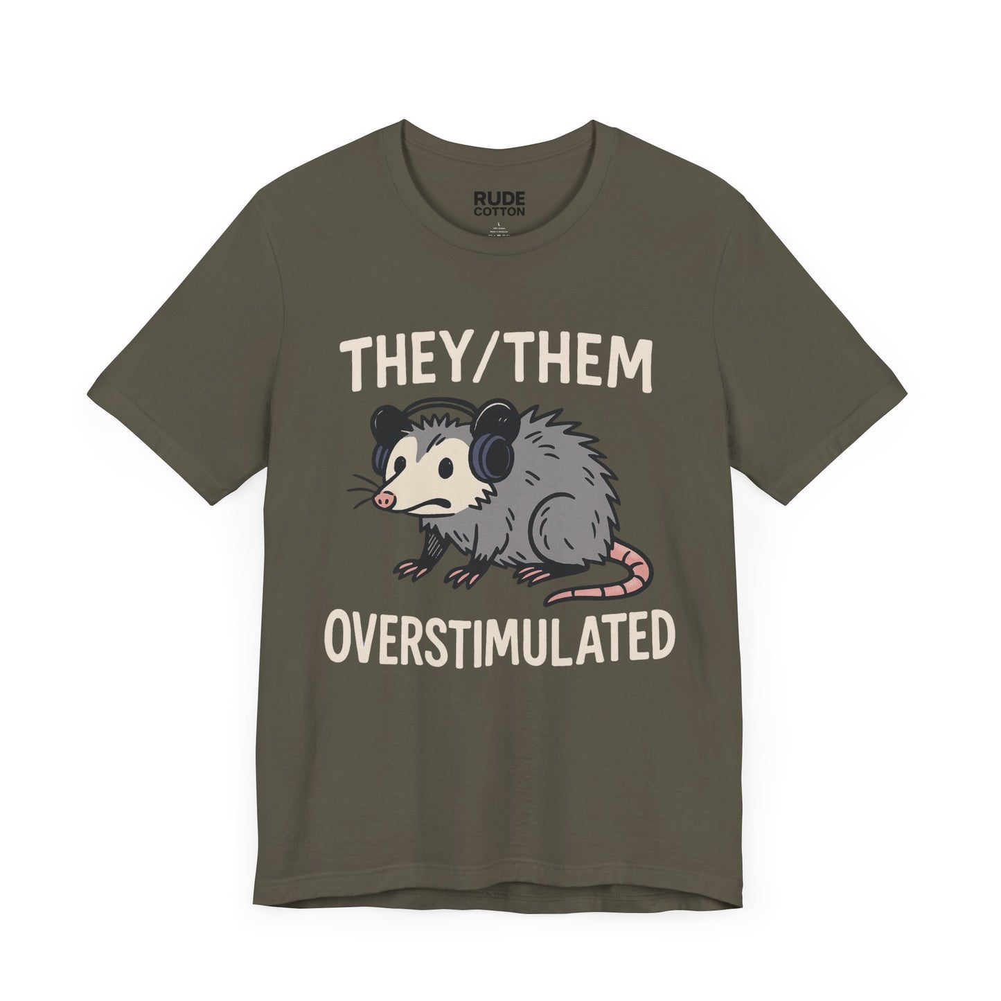 They/Them Overstimulated Tee for Gender Diversity Awareness
