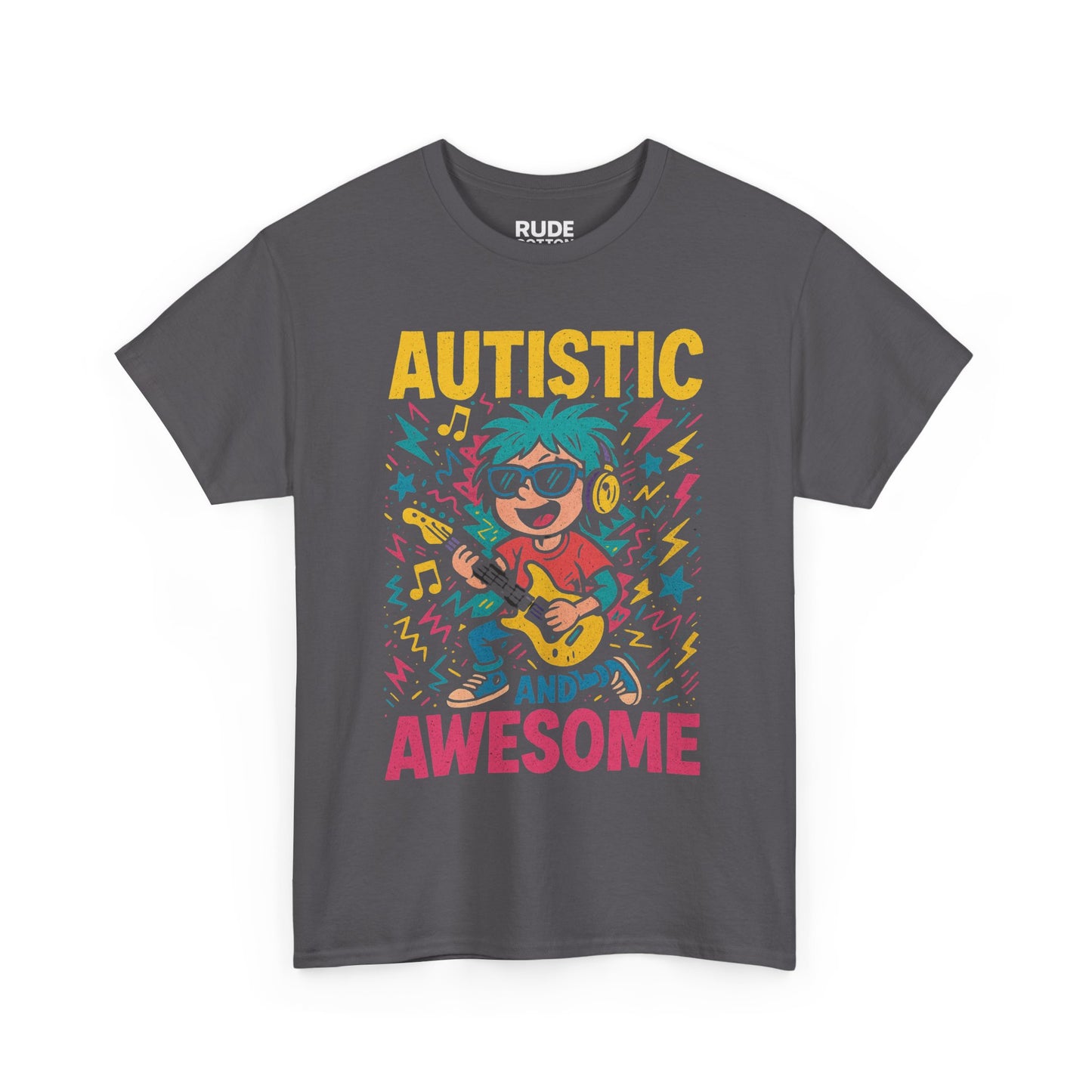 Autistic and Awesome Unisex Heavy Cotton Tee - Celebrate Neurodiversity