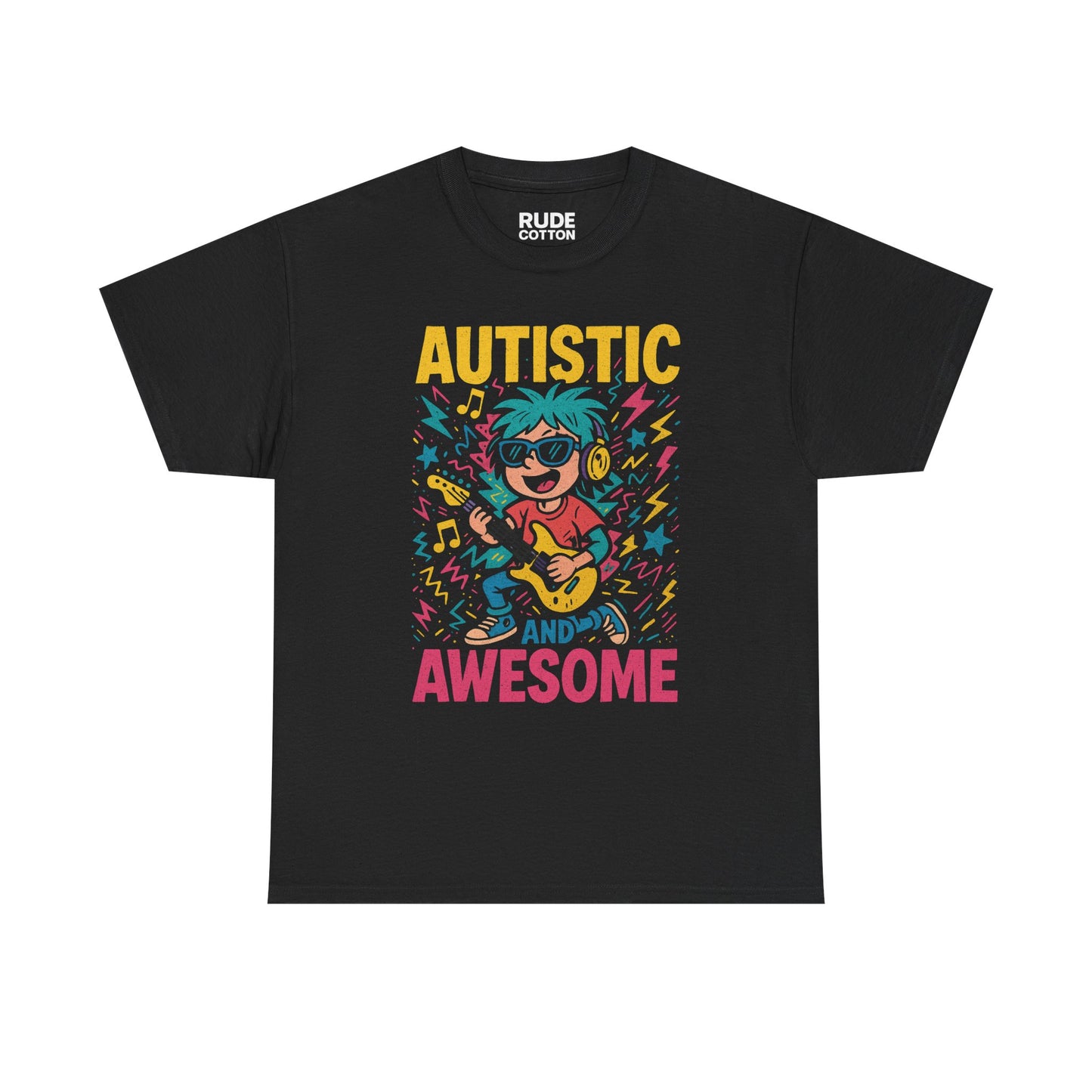 Autistic and Awesome Unisex Heavy Cotton Tee - Celebrate Neurodiversity