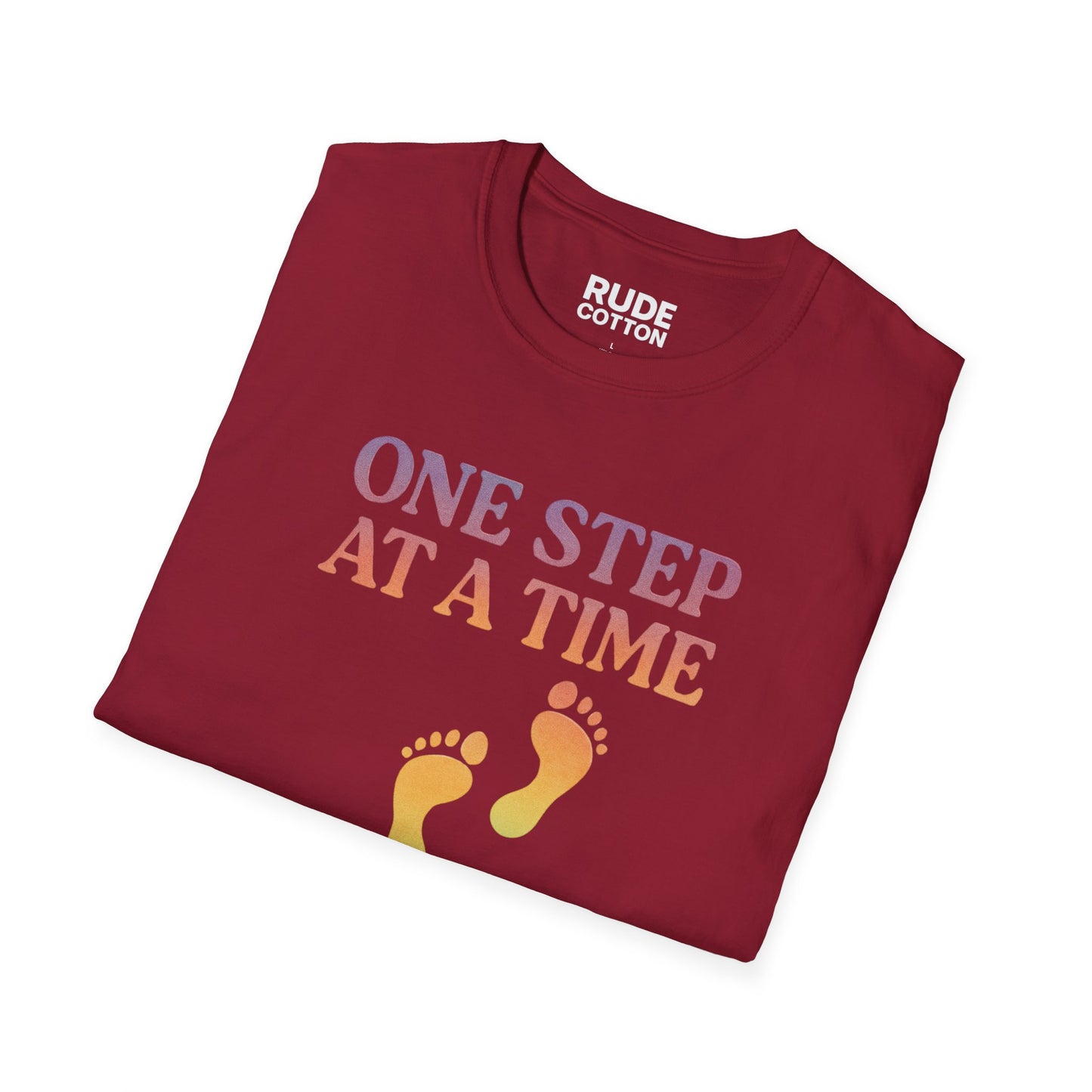 One Step at a Time Unisex Softstyle T-Shirt - Inspirational Graphic Tee