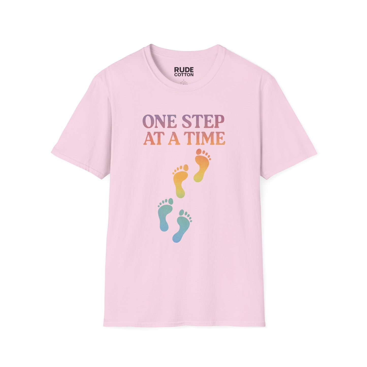 One Step at a Time Unisex Softstyle T-Shirt - Inspirational Graphic Tee