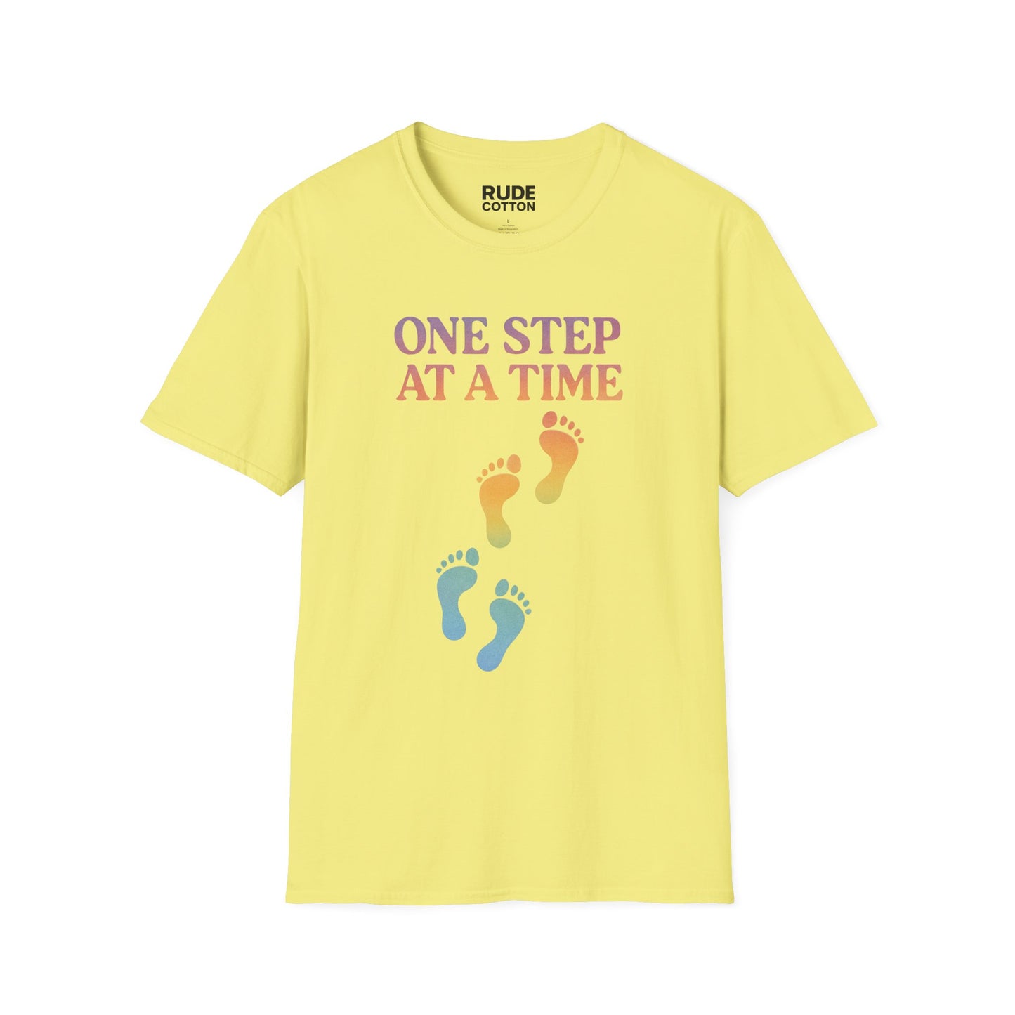 One Step at a Time Unisex Softstyle T-Shirt - Inspirational Graphic Tee